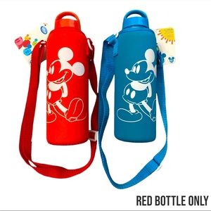 Disney Parks Original Metal Water Bottle with Red Insulation Sleeve